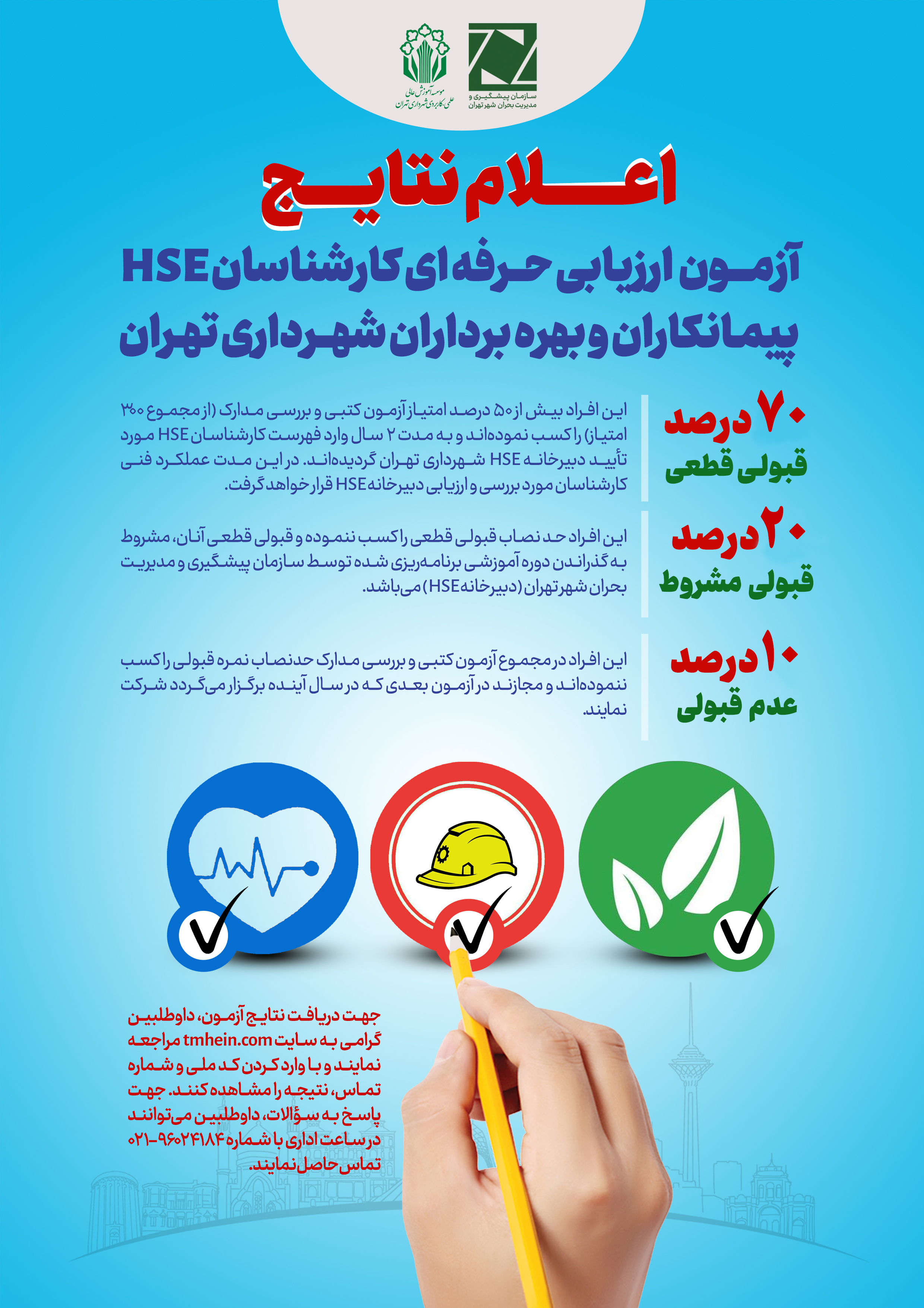 اعلام نتایج آزمون